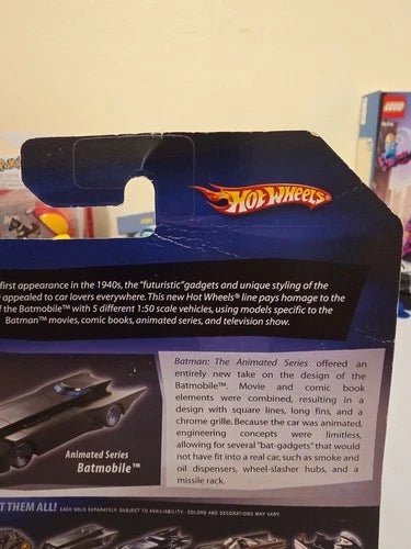 2007 Hot Wheels Batman Animated Series Batmobile Carded Diecast DC Comics - Grown Up Kids