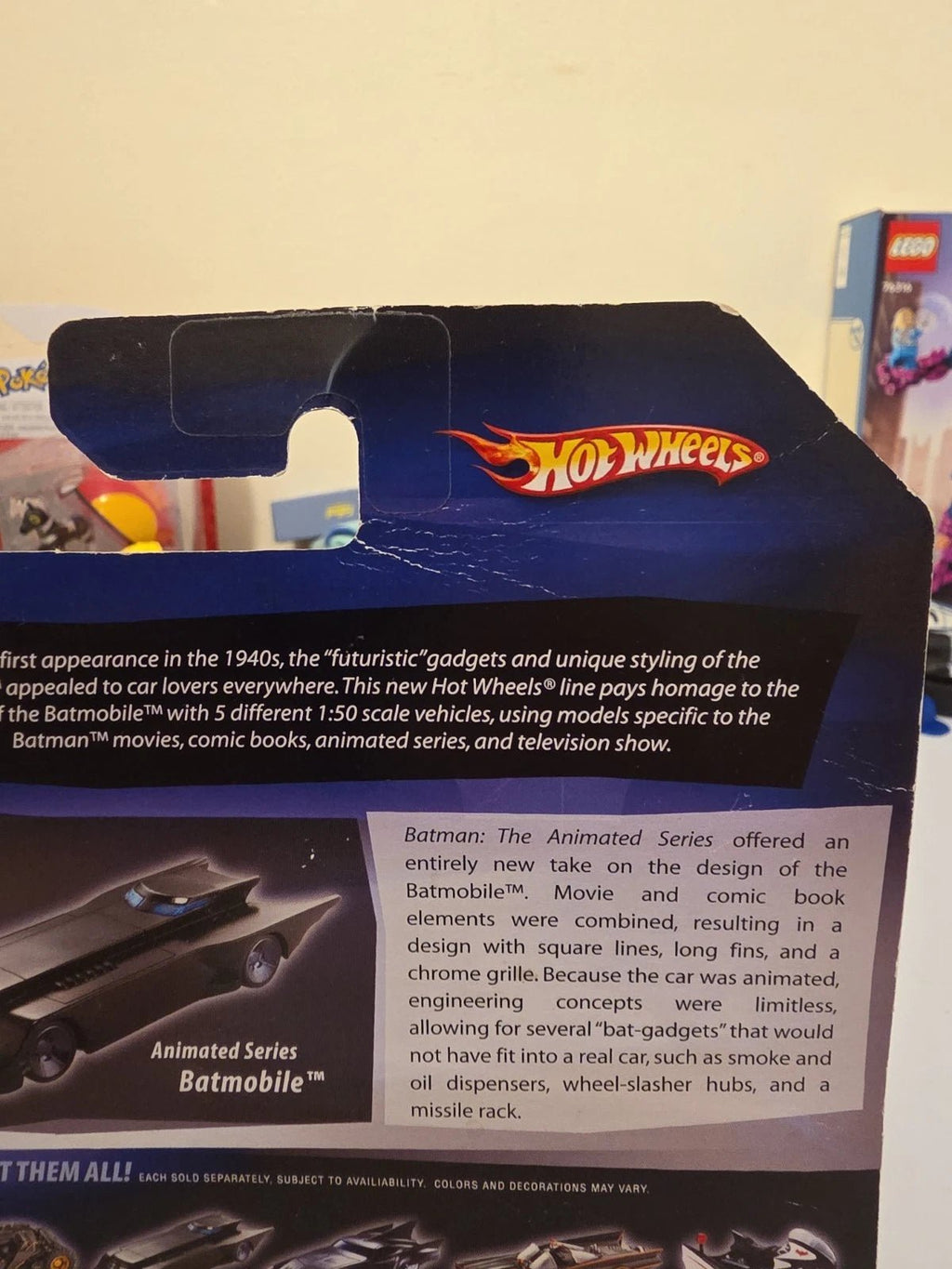 2007 Hot Wheels Batman Animated Series Batmobile Carded Diecast DC Comics - Grown Up Kids