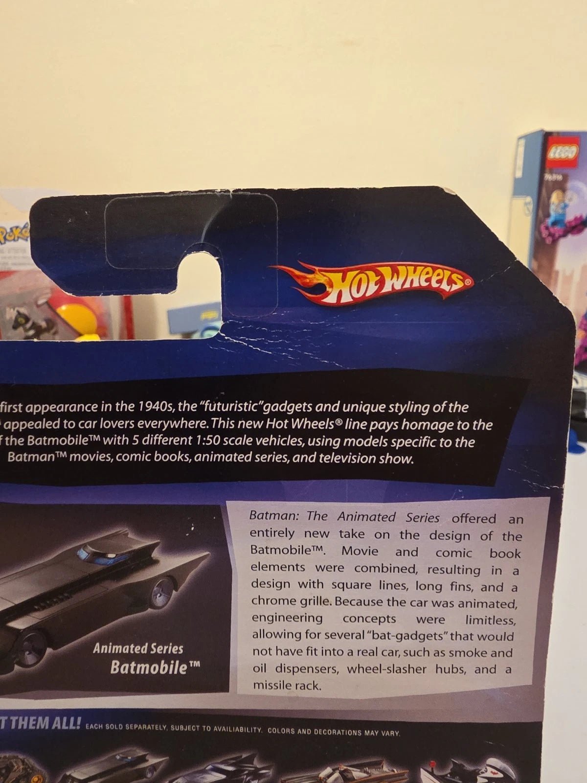 2007 Hot Wheels Batman Animated Series Batmobile Carded Diecast DC Comics - Grown Up Kids