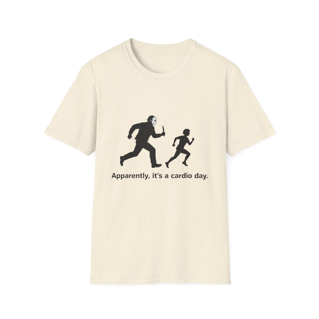T-Shirt — "Apparently, it’s a cardio day." Funny Running Workout Tee