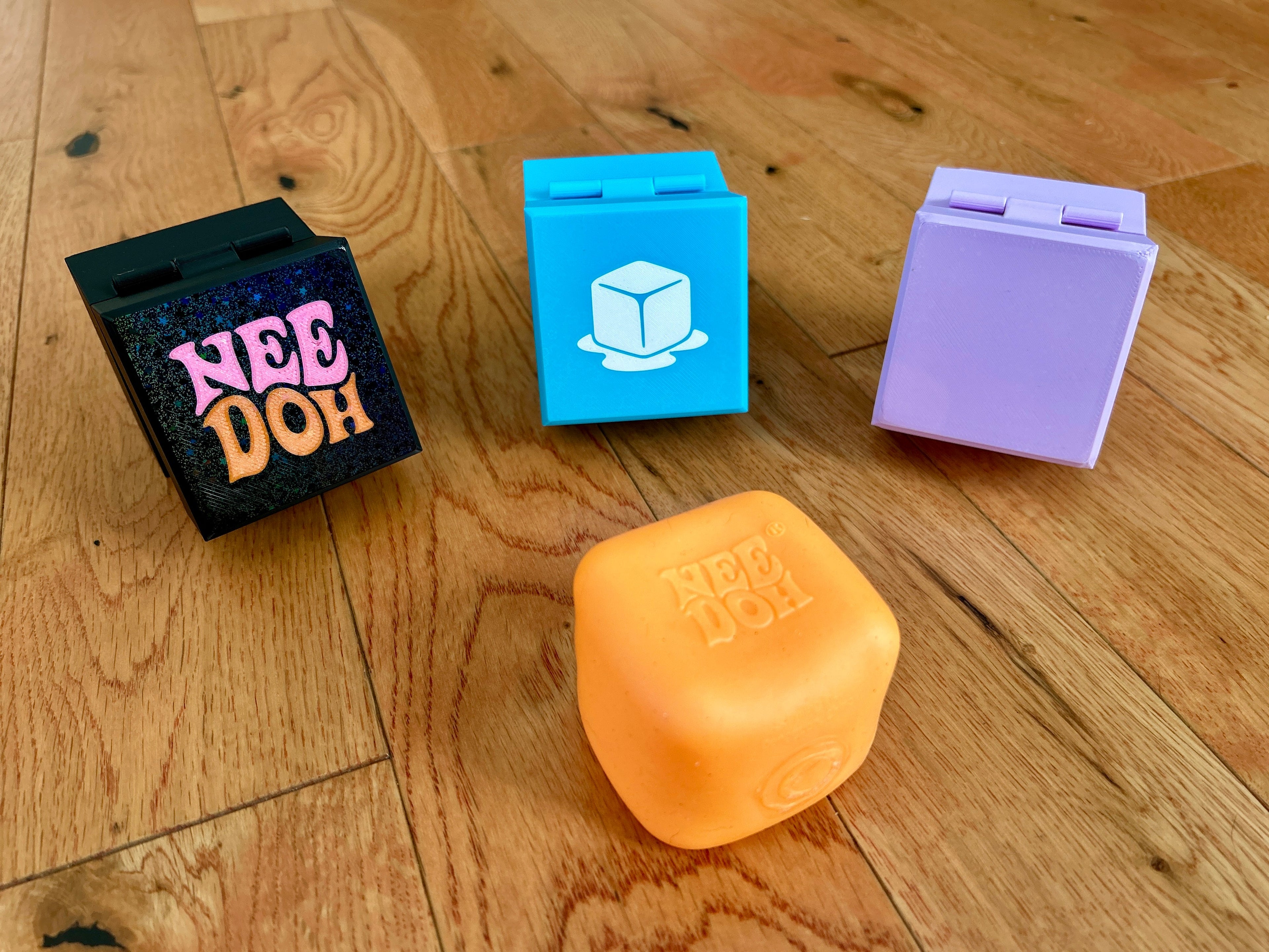 3D Printed Protective Case for Standard NeeDoh Nice Cube (Square Fidget Holder) - Version 2.0 - Grown Up Kids
