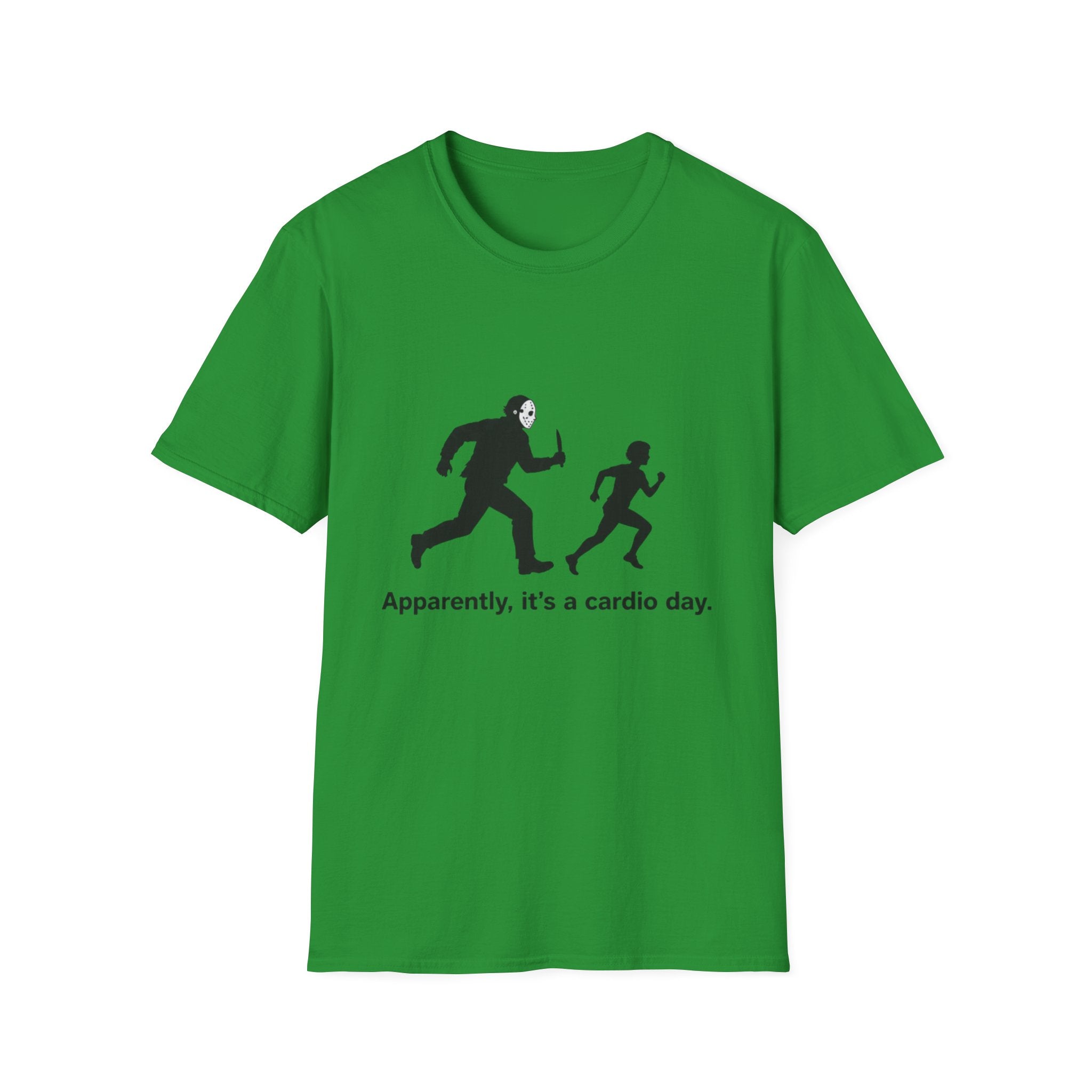 T-Shirt — "Apparently, it’s a cardio day." Funny Running Workout Tee
