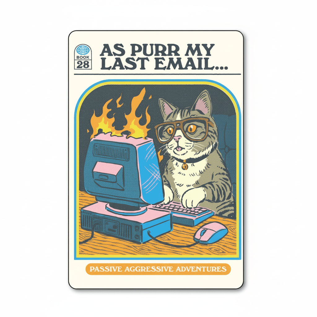 As Purr My Last Email Passive Aggressive Fridge Magnet - Ephemera - Grown Up Kids