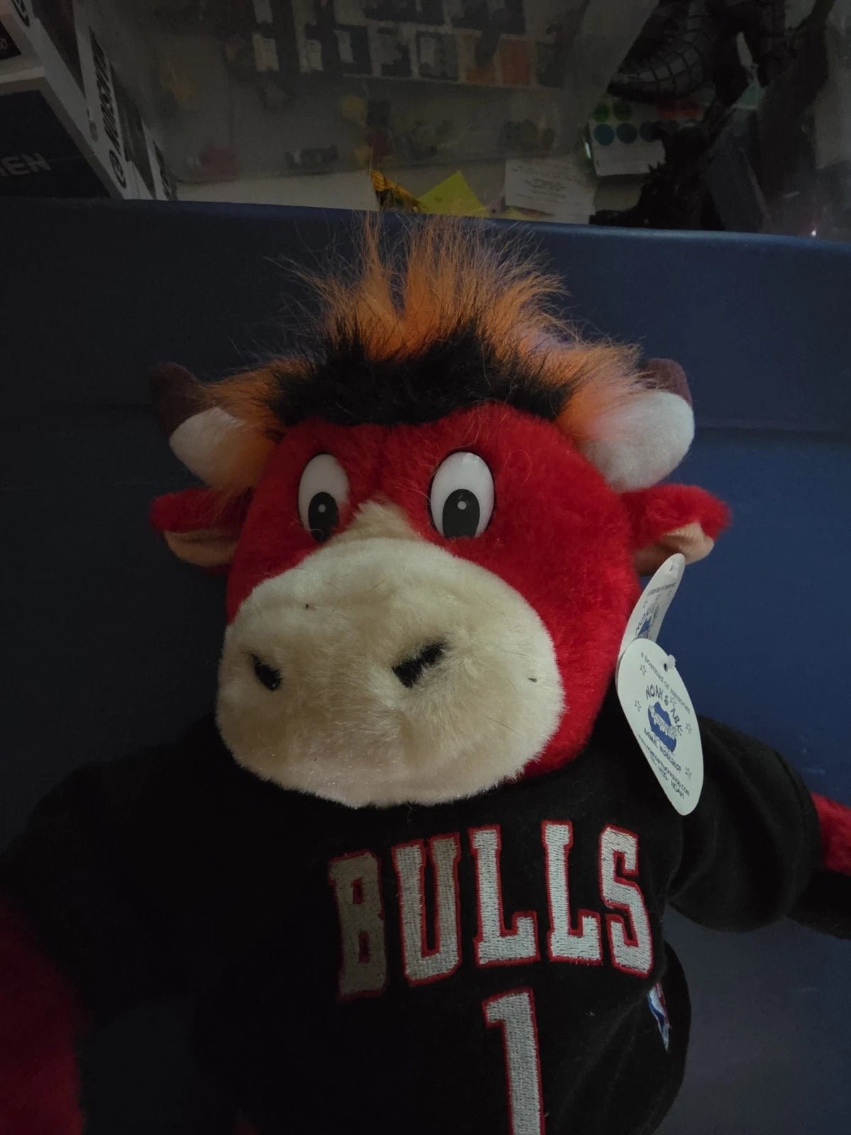 Benny the Bull Chicago Bulls Noah's Ark 17" Plush Mascot NBA Jersy #1 VERY RARE - Grown Up Kids