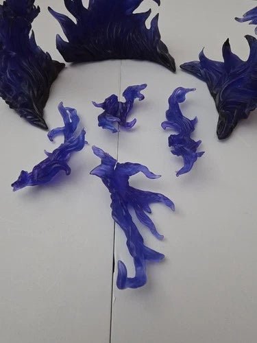 Blue Flame Effect Parts Action Figure Display Base - One Bottom Piece Loose - Grown Up Kids