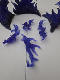 Blue Flame Effect Parts Action Figure Display Base - One Bottom Piece Loose - Grown Up Kids