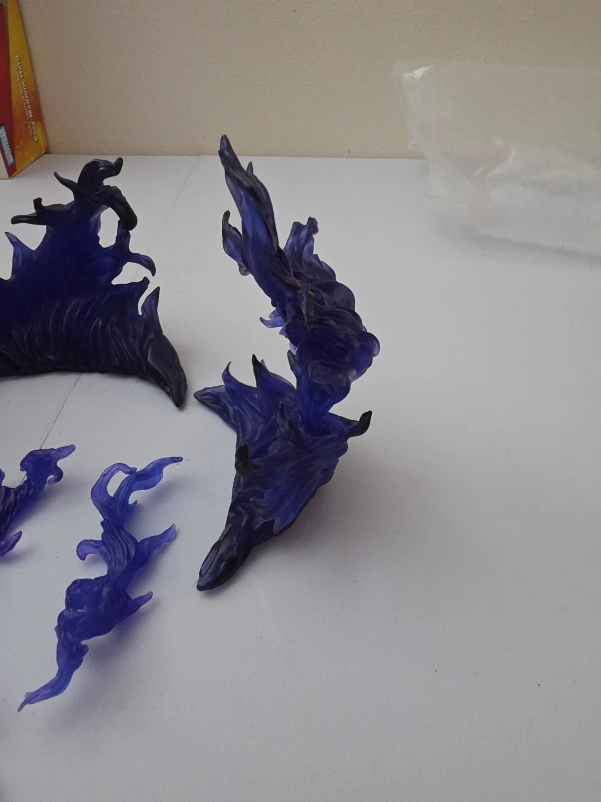 Blue Flame Effect Parts Action Figure Display Base - One Bottom Piece Loose - Grown Up Kids