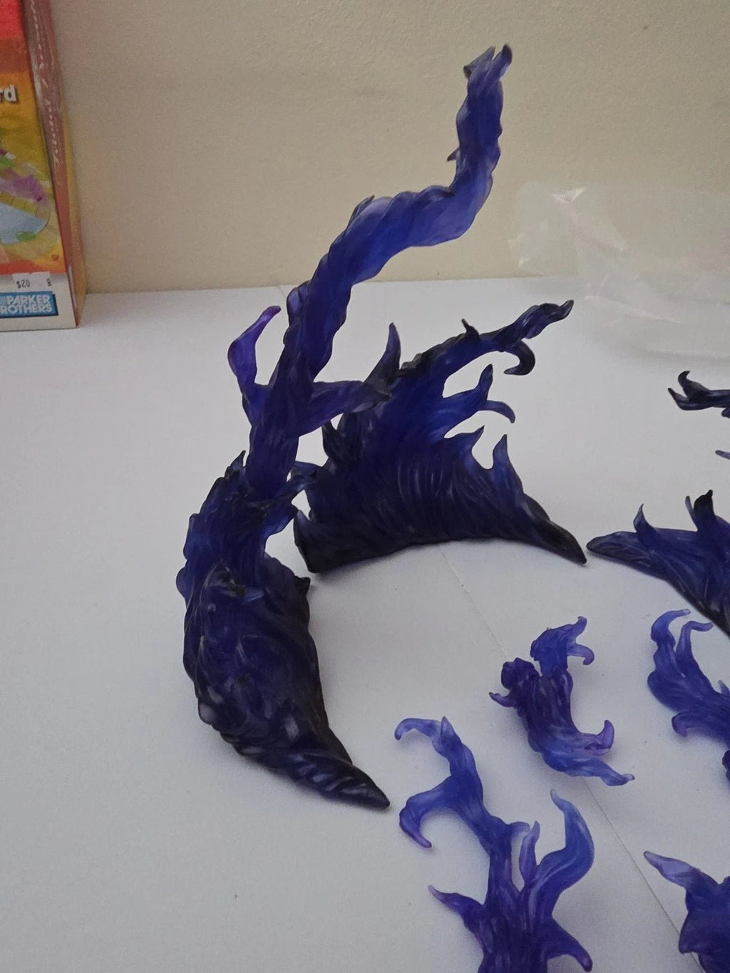 Blue Flame Effect Parts Action Figure Display Base - One Bottom Piece Loose - Grown Up Kids