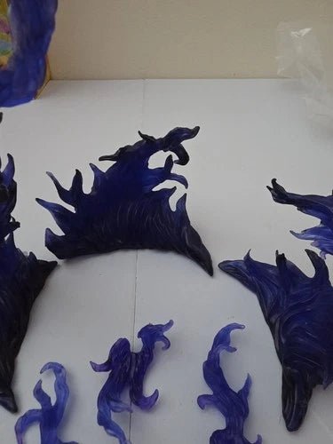 Blue Flame Effect Parts Action Figure Display Base - One Bottom Piece Loose - Grown Up Kids