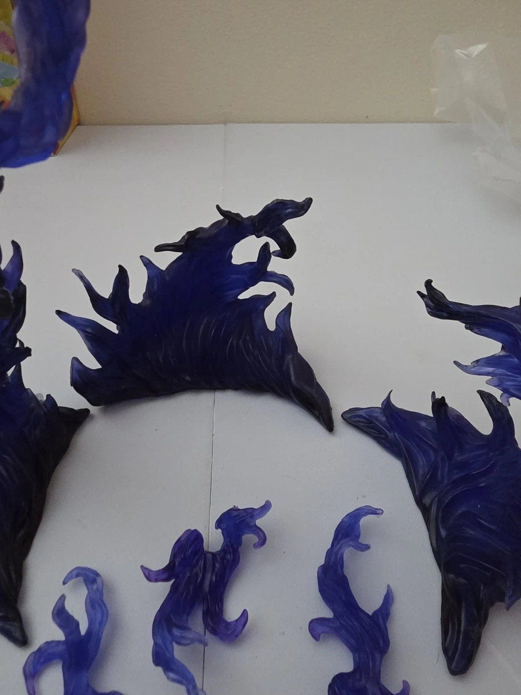 Blue Flame Effect Parts Action Figure Display Base - One Bottom Piece Loose - Grown Up Kids