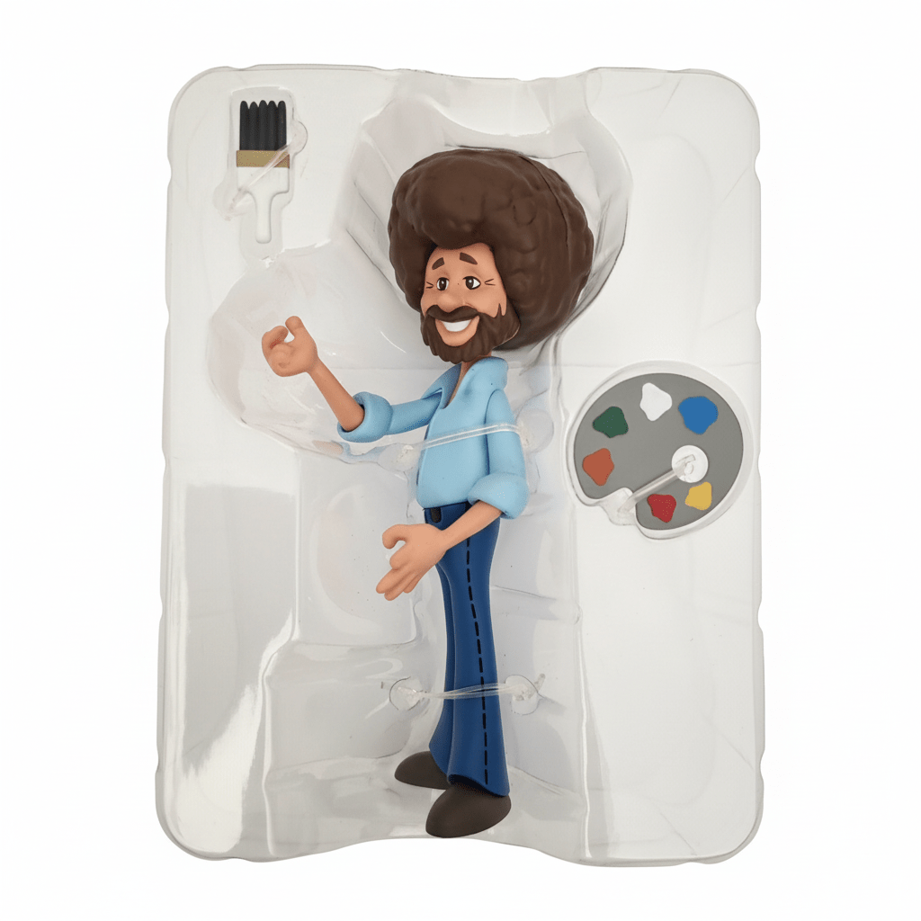 Bob Ross Vinyl Figure with Palette and Paint Brush - Artist Collectible - Grown Up Kids