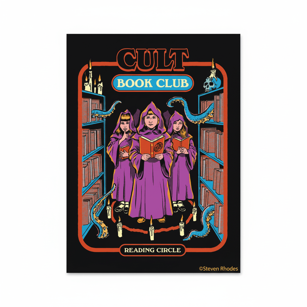 Cult Book Club Reading Circle Funny Fridge Magnet - Ephemera - Grown Up Kids