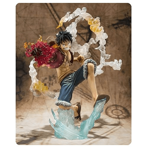 Custom Anime Action Figure – Battle Pose w/ Flame Effect, Smoke Ring & Water Base, 6–7” Display Piece - Grown Up Kids