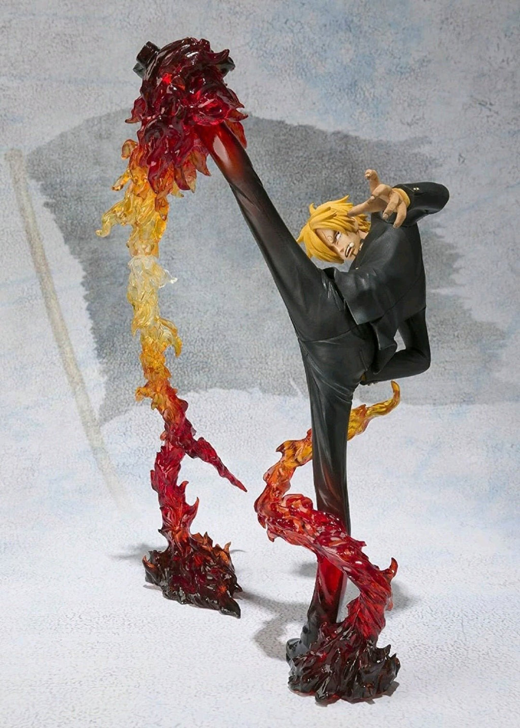 Custom Anime Action Figure – High Kick Pose w/ Translucent Flame Effect, 6–7” Display Piece - Grown Up Kids