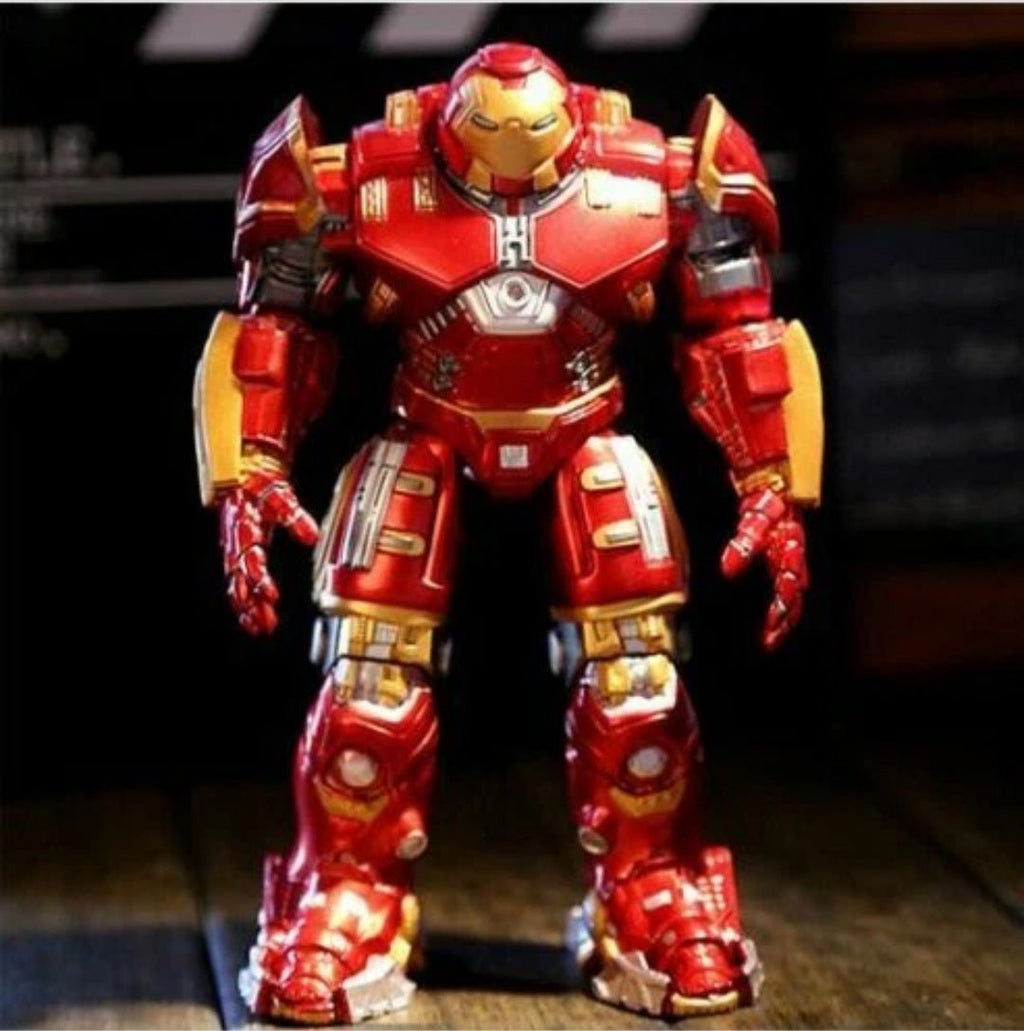 Custom Heavy Armor Suit Action Figure – Metallic Red & Gold w/ Opening Helmet, 6–7” Collector Display - Grown Up Kids