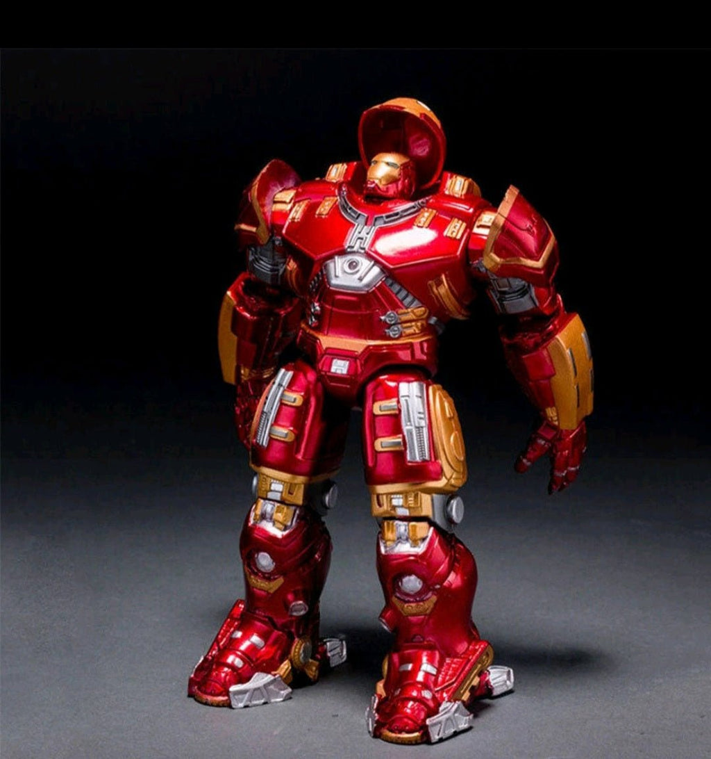 Custom Heavy Armor Suit Action Figure – Metallic Red & Gold w/ Opening Helmet, 6–7” Collector Display - Grown Up Kids