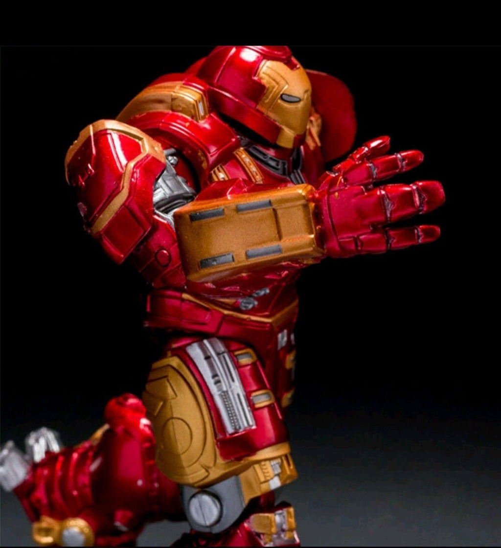 Custom Heavy Armor Suit Action Figure – Metallic Red & Gold w/ Opening Helmet, 6–7” Collector Display - Grown Up Kids