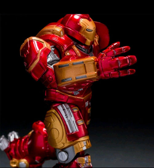 Custom Heavy Armor Suit Action Figure – Metallic Red & Gold w/ Opening Helmet, 6–7” Collector Display - Grown Up Kids