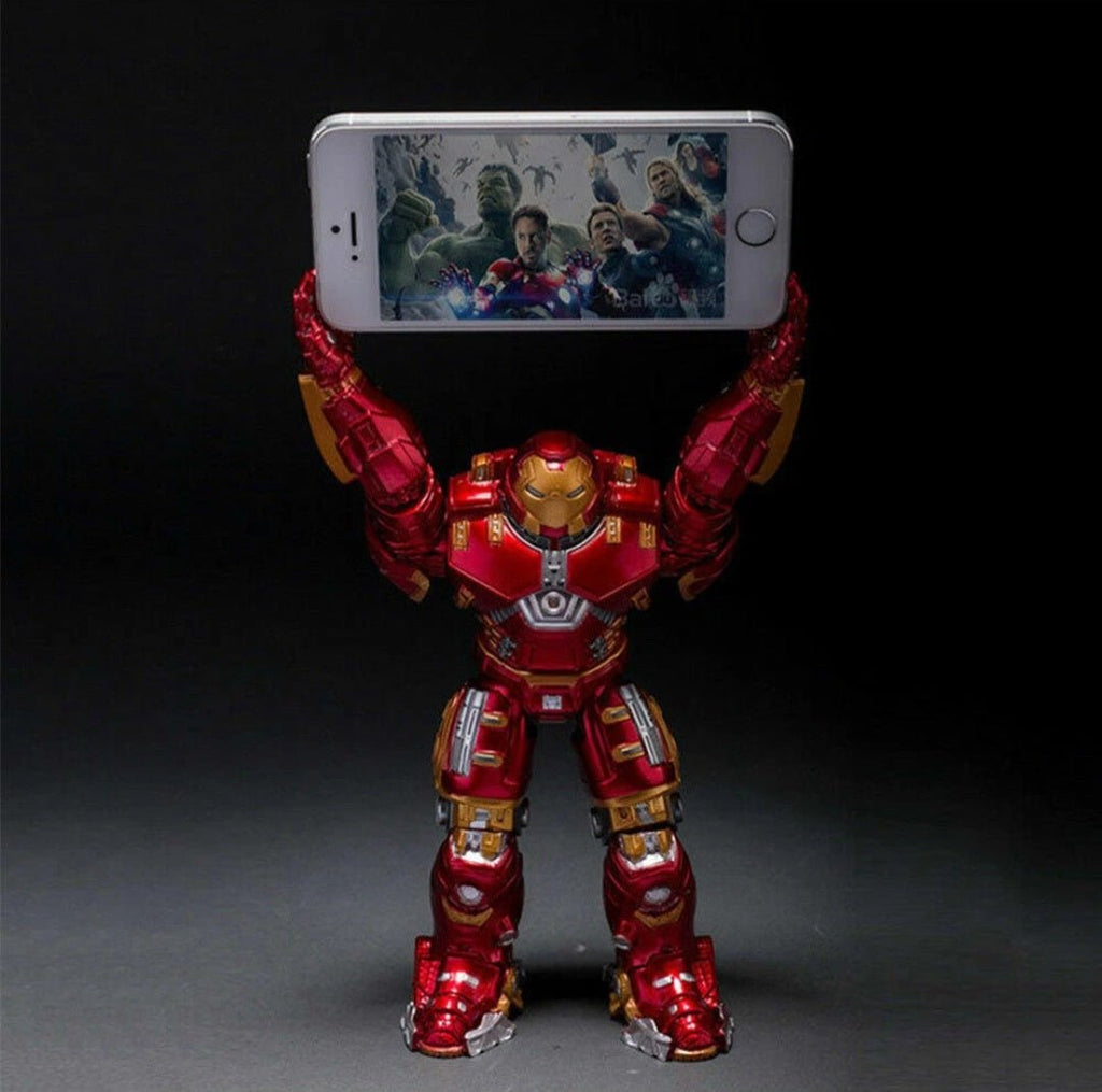 Custom Heavy Armor Suit Action Figure – Metallic Red & Gold w/ Opening Helmet, 6–7” Collector Display - Grown Up Kids
