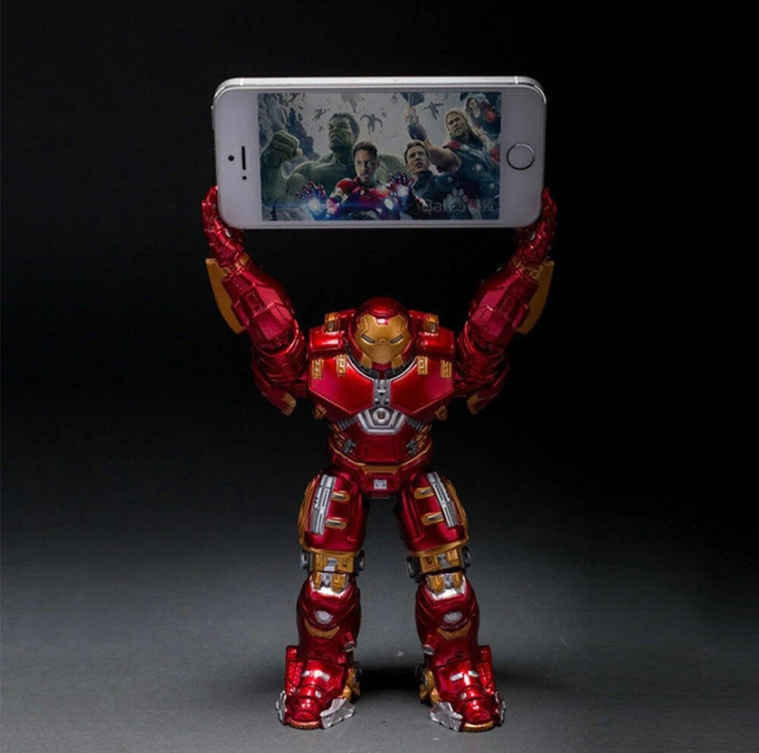 Custom Heavy Armor Suit Action Figure – Metallic Red & Gold w/ Opening Helmet, 6–7” Collector Display - Grown Up Kids