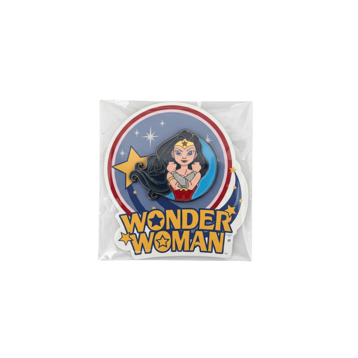 DC Comics Wonder Woman Enamel Pin and Sticker Set - Justice League - Grown Up Kids