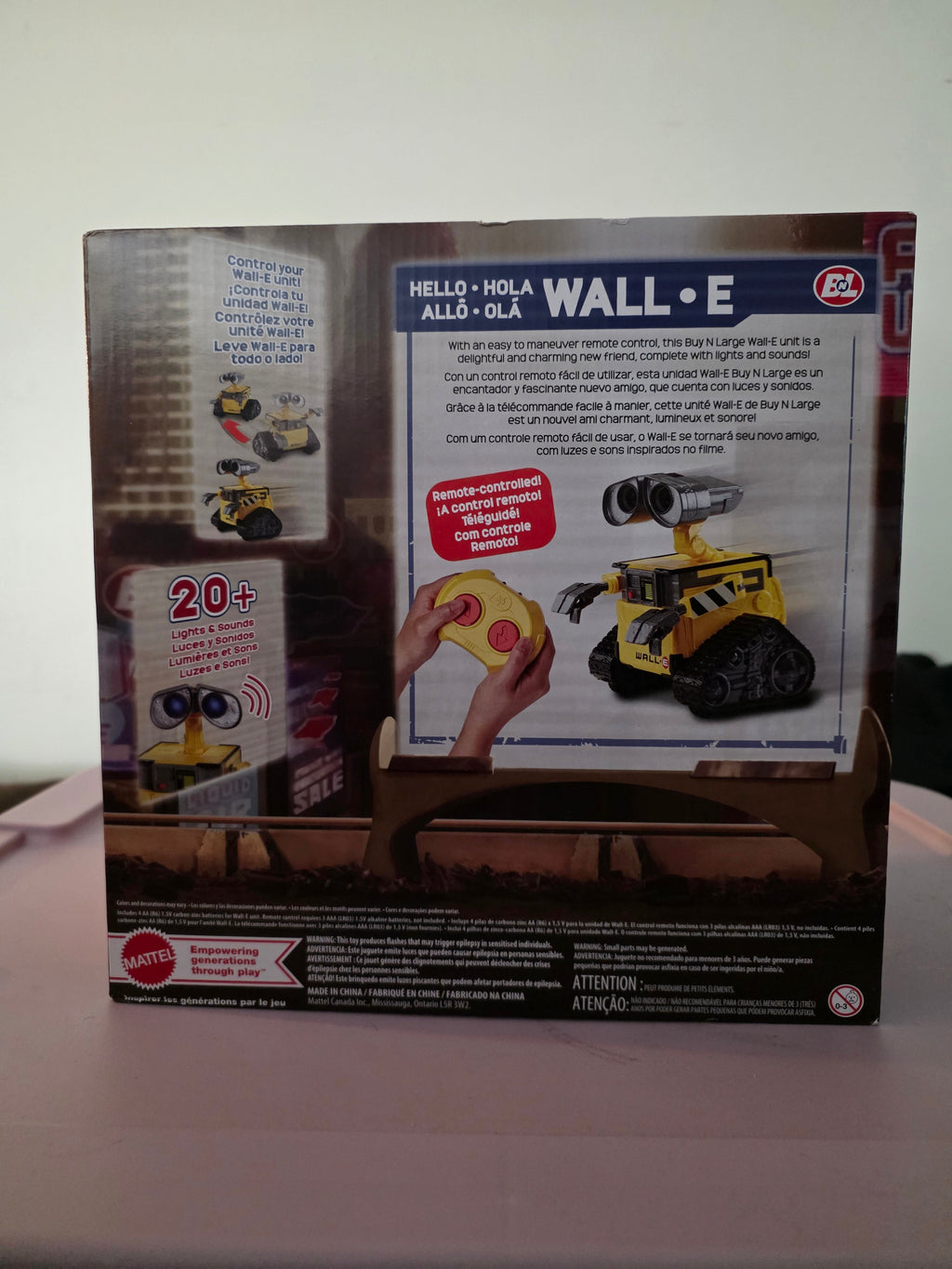 Disney Pixar Hello WALL-E Remote Control Robot Toy Mattel GPN30 Lights Sounds NEW - Grown Up Kids