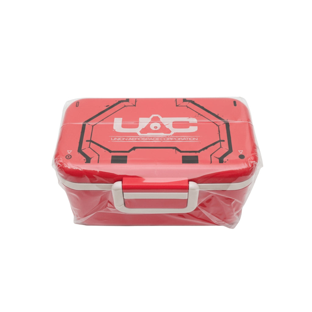 DOOM UAC Union Aerospace Corporation Red Metal Storage Tin Carry Case - Grown Up Kids