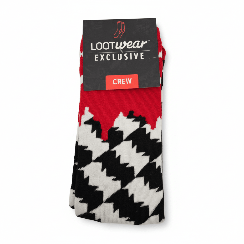 Dracula Loot Wear Exclusive Crew Socks - Adult Size 6-12 Universal Monsters - Grown Up Kids