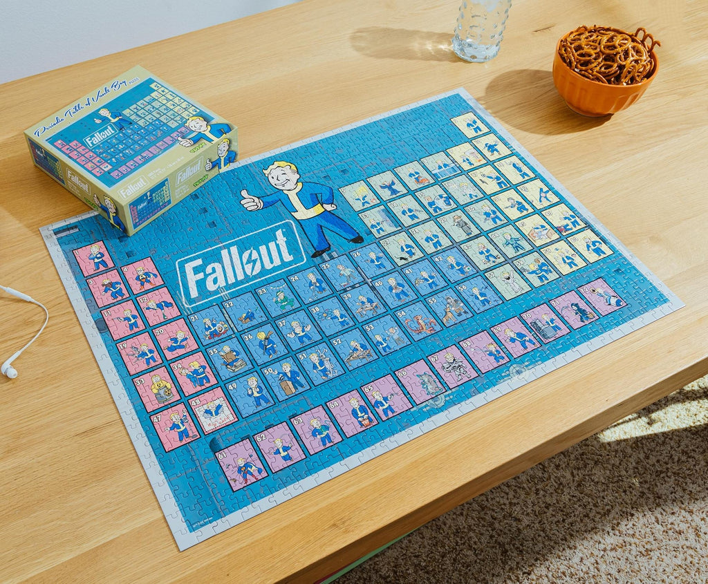 Fallout Periodic Table of Vault Boy Puzzle – 1000 Piece Gaming Jigsaw by Toynk (Collector Display) - Grown Up Kids