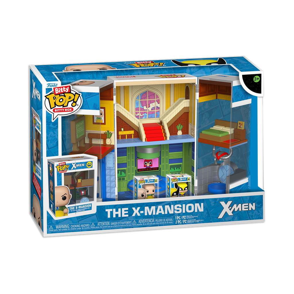 Funko Bitty Pop! X-Men Bundle – X-Mansion Playset, 12 Mini Figures & Arcade Display - Grown Up Kids