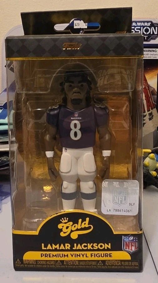 FUNKO GOLD NFL: Baltimore Ravens Lamar Jackson Brand New Figure - Grown Up Kids