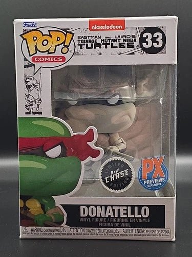 Funko Pop! Comics -Donatello #33 B+W Chase New! TMNT Exclusive RARE Perfect Cond - Grown Up Kids