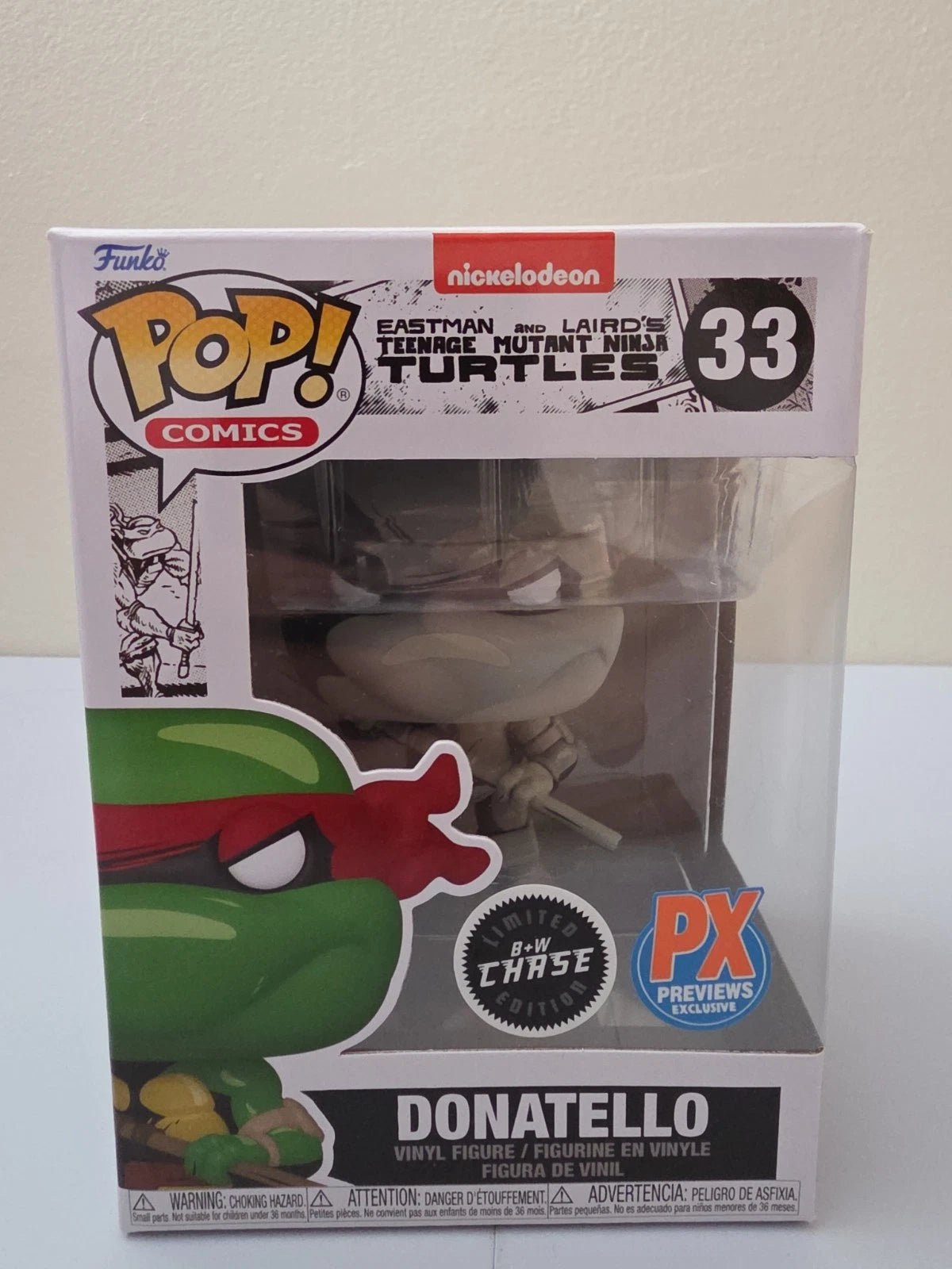 Funko Pop! Comics -Donatello #33 B+W Chase New! TMNT PX Previews Exclusive RARE - Grown Up Kids