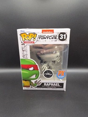 Funko Pop! Teenage Mutant Ninja Turtles: Raphael #31 (Black & White Chase Variant, PX Previews Exclusive + Wall Mount) - Grown Up Kids
