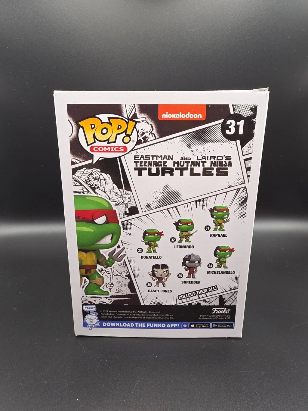 Funko Pop! Teenage Mutant Ninja Turtles: Raphael #31 (Black & White Chase Variant, PX Previews Exclusive + Wall Mount) - Grown Up Kids