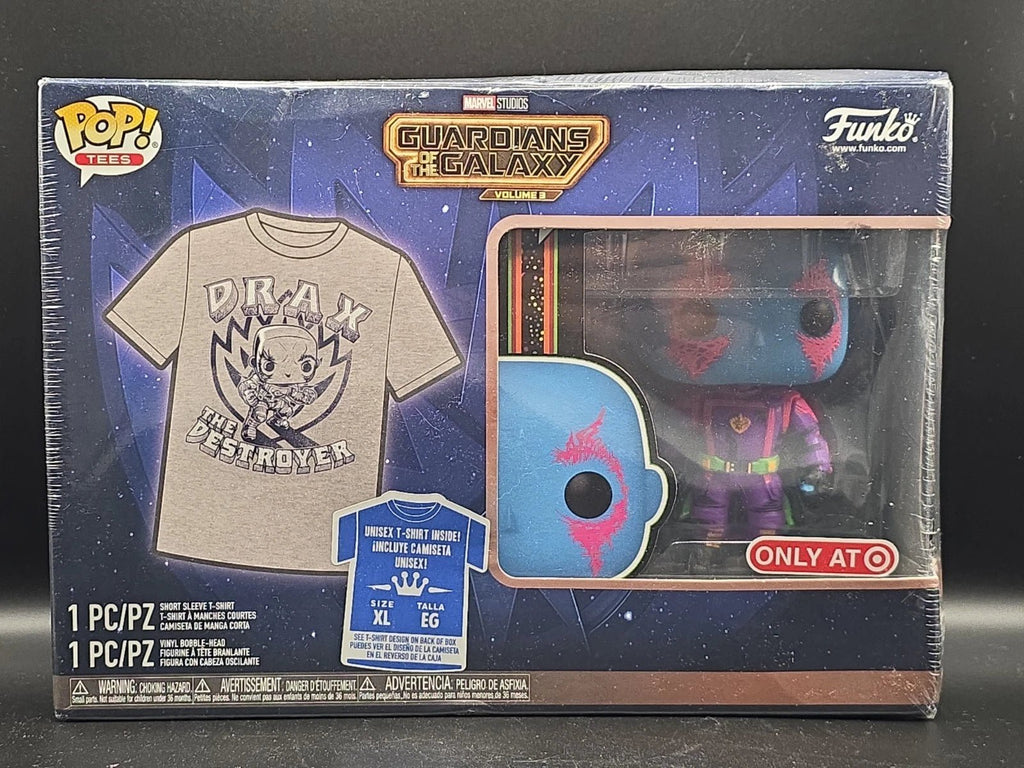 Funko POP! Tees - Black Light DRAX Figure & T-Shirt XL - Package Has Damage - Grown Up Kids