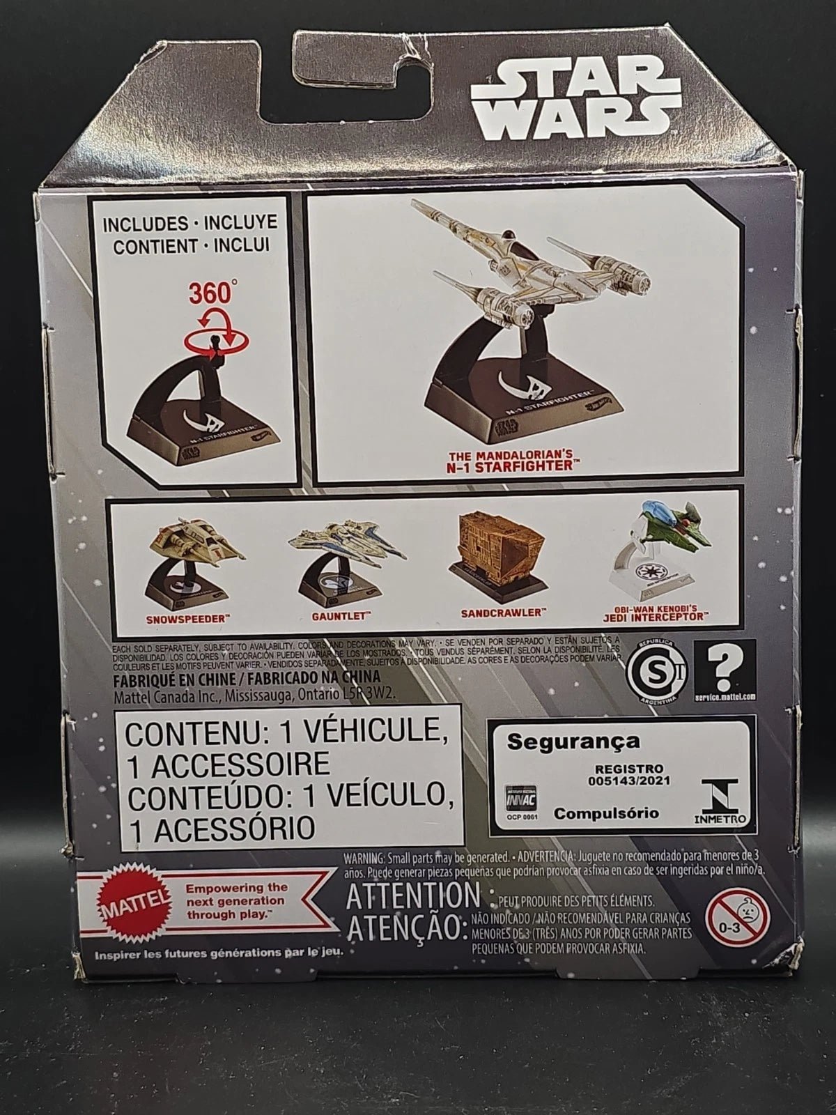 Hot Wheels Star Wars Ship Mandalorian N-1 Naboo Starfighter Diecast - 1:50 - NEW - Grown Up Kids