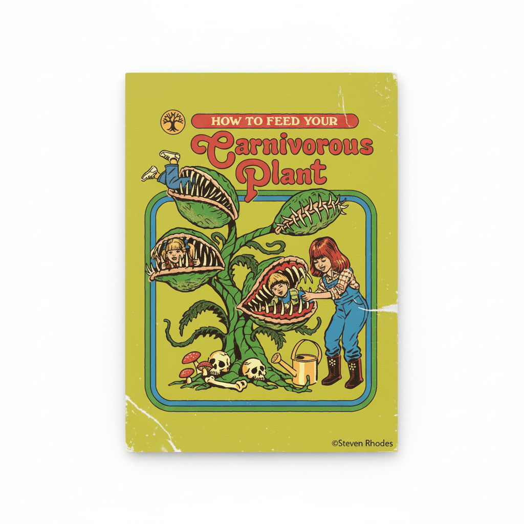 How to Feed Your Carnivorous Plant Funny Fridge Magnet - Ephemera - Grown Up Kids