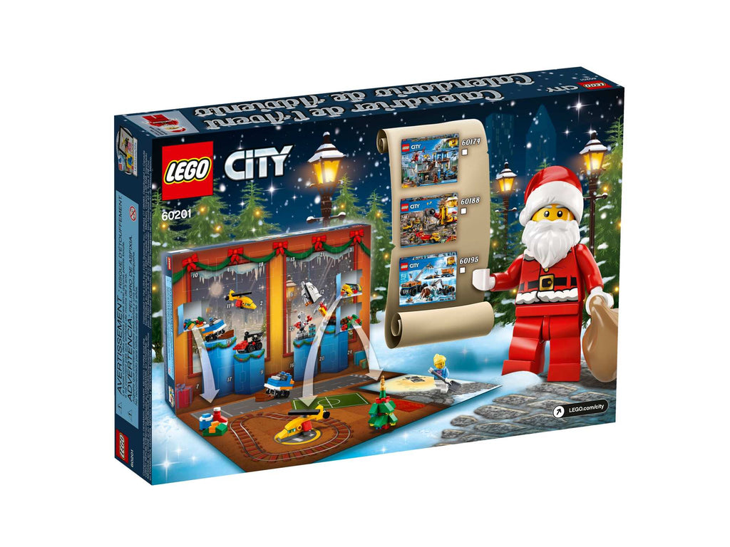 LEGO City Advent Calendar 60201 – 24 Holiday Builds, Santa Minifigure & Winter Scene Set (313 Pieces) - Grown Up Kids