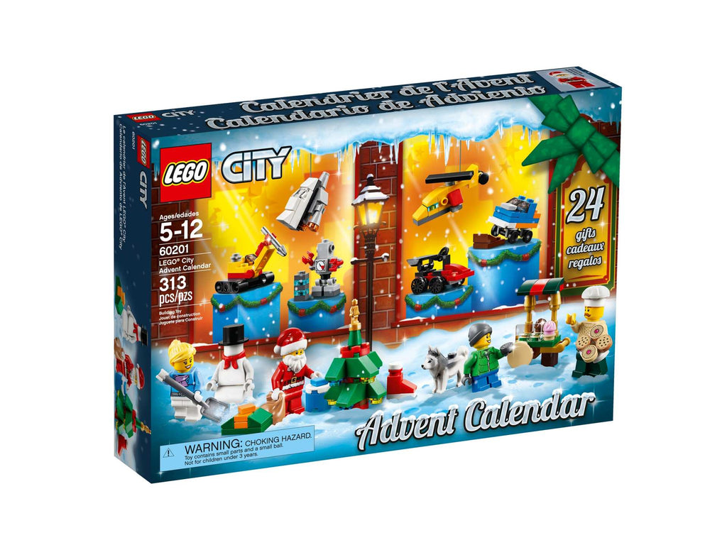 LEGO City Advent Calendar 60201 – 24 Holiday Builds, Santa Minifigure & Winter Scene Set (313 Pieces) - Grown Up Kids