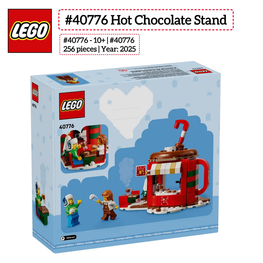 LEGO Hot Chocolate Stand 40776 – Holiday Winter Village Set, Limited Edition (256 Pieces) - Grown Up Kids
