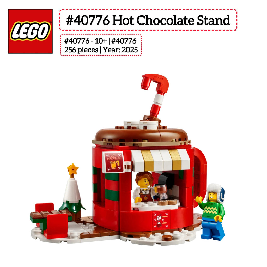 LEGO Hot Chocolate Stand 40776 – Holiday Winter Village Set, Limited Edition (256 Pieces) - Grown Up Kids