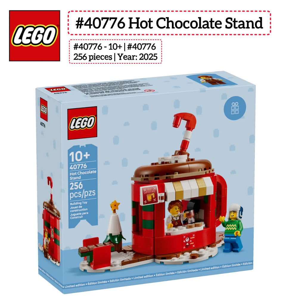 LEGO Hot Chocolate Stand 40776 – Holiday Winter Village Set, Limited Edition (256 Pieces) - Grown Up Kids