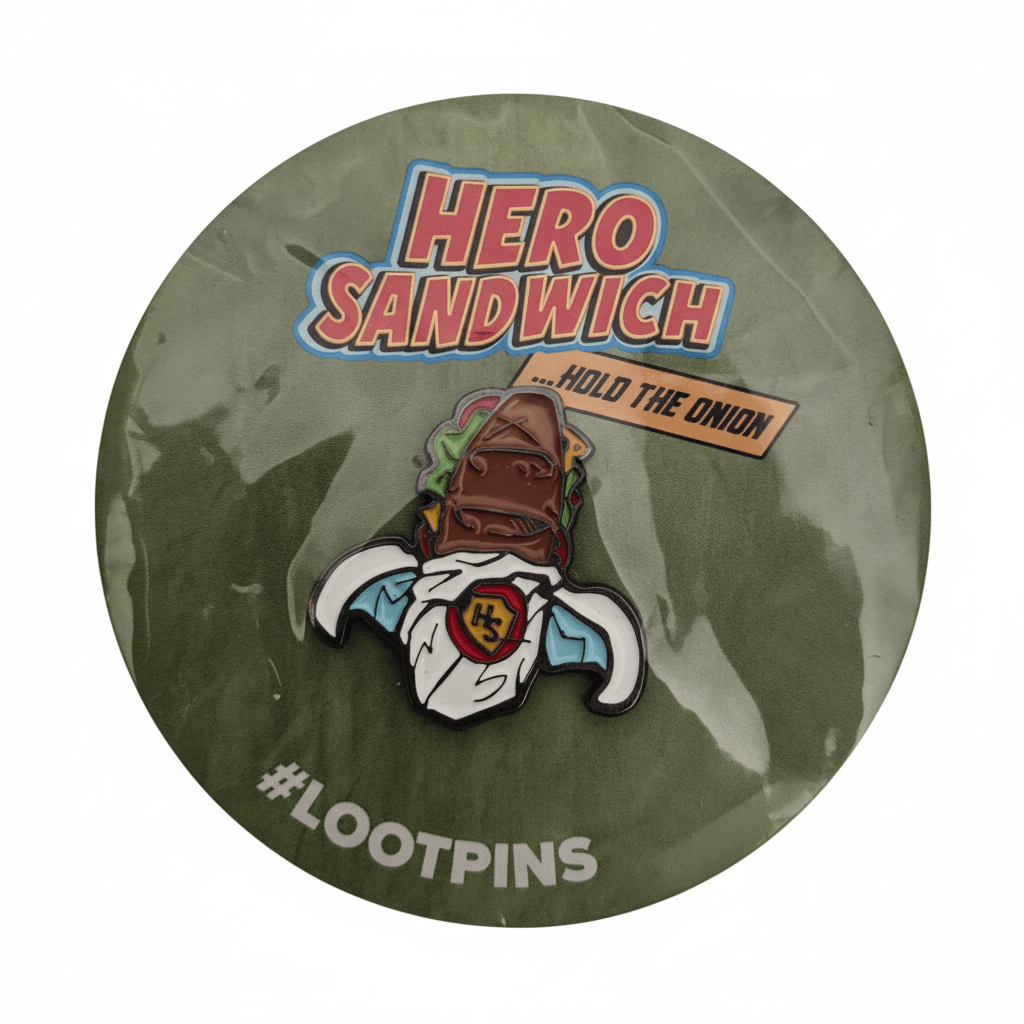Loot Crate Hero Sandwich Hold the Onion Enamel Pin - Exclusive - Grown Up Kids