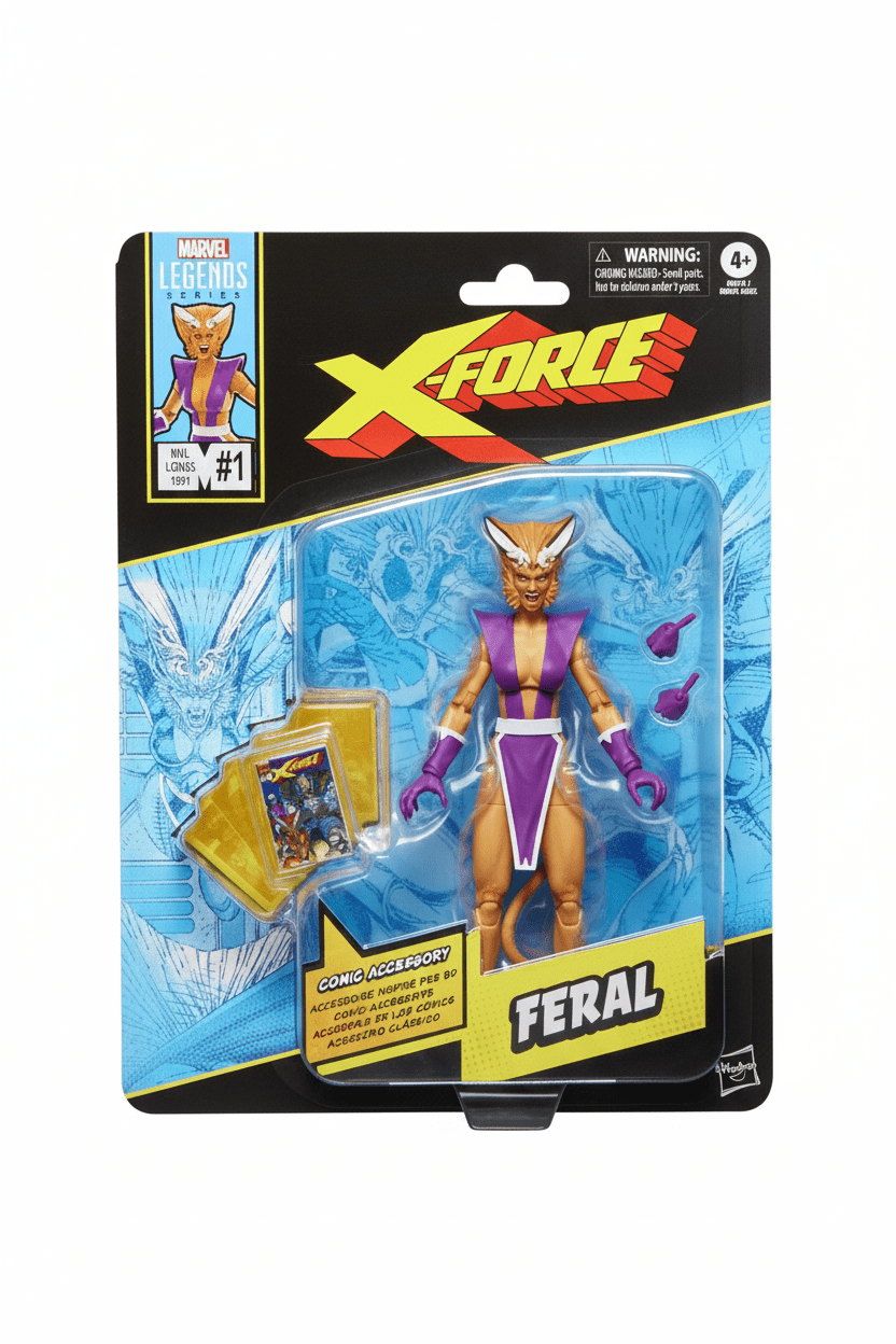 Marvel Legends Feral Action Figure - X-Force 90s Retro Series - Grown Up Kids