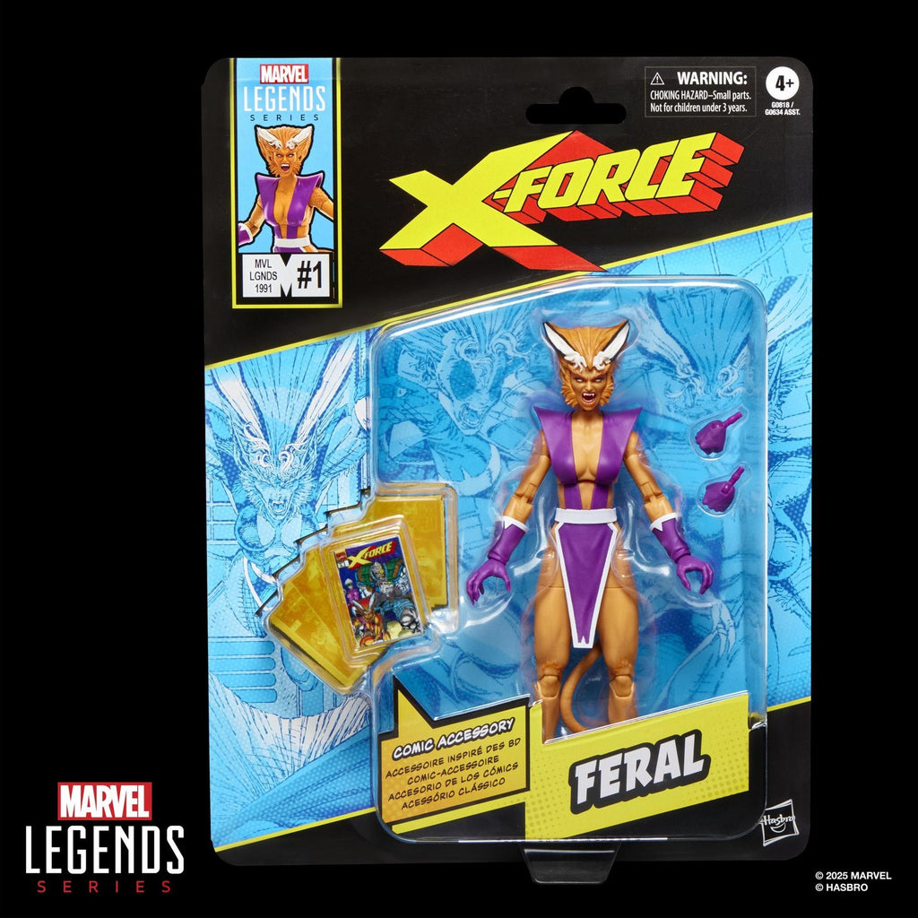 Marvel Legends Feral Action Figure – X-Force 90s Retro Series, 6-Inch Hasbro Collectible (2025) - Grown Up Kids