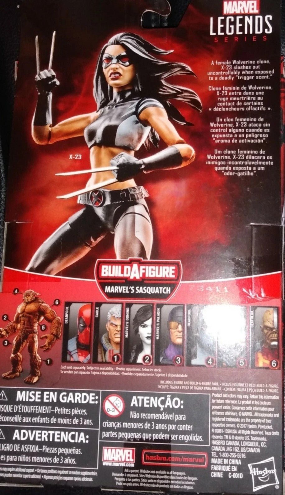 Marvel Legends X-23 Action Figure – Deadpool Wave, Build-A-Figure Sasquatch Series, 6-Inch Hasbro - Grown Up Kids