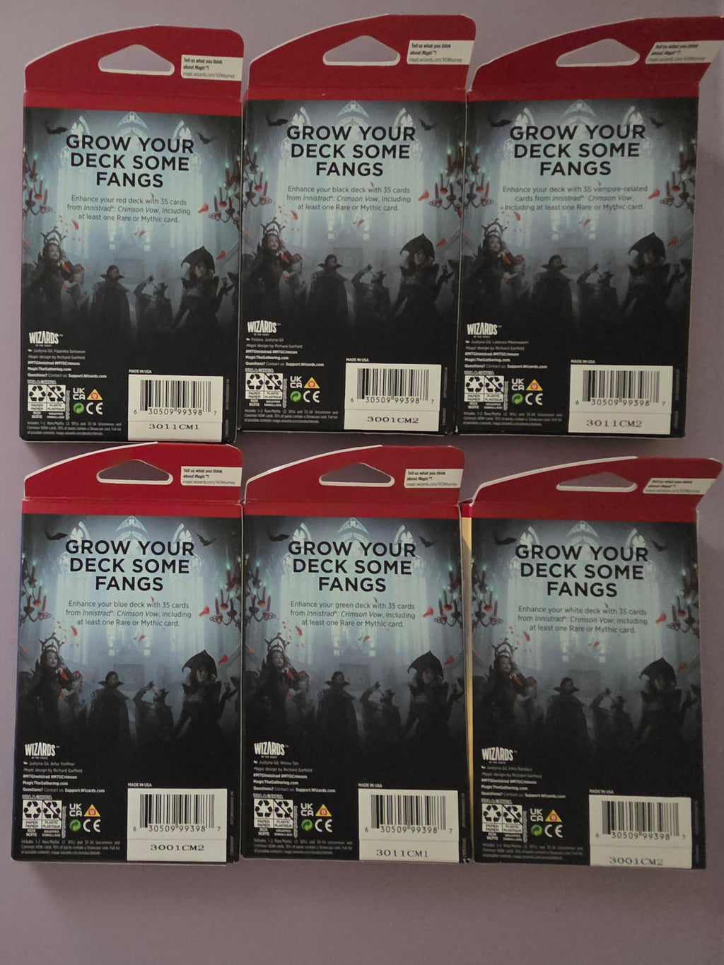 MTG Innistrad Crimson Vow Theme Booster Pack Set of 6 Lot Magic The Gathering - Grown Up Kids