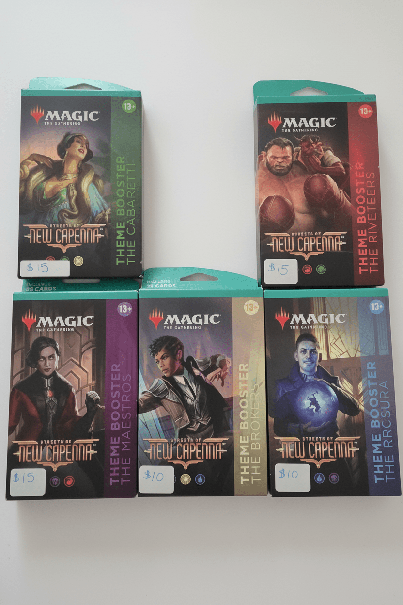 MTG Streets of New Capenna Theme Booster Pack Set of 5 Lot Magic The Gathering - Grown Up Kids