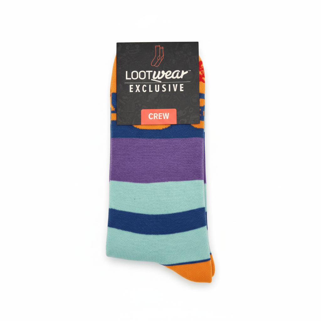 My Pet Monster Retro Striped Crew Socks - Loot Wear Exclusive - Grown Up Kids
